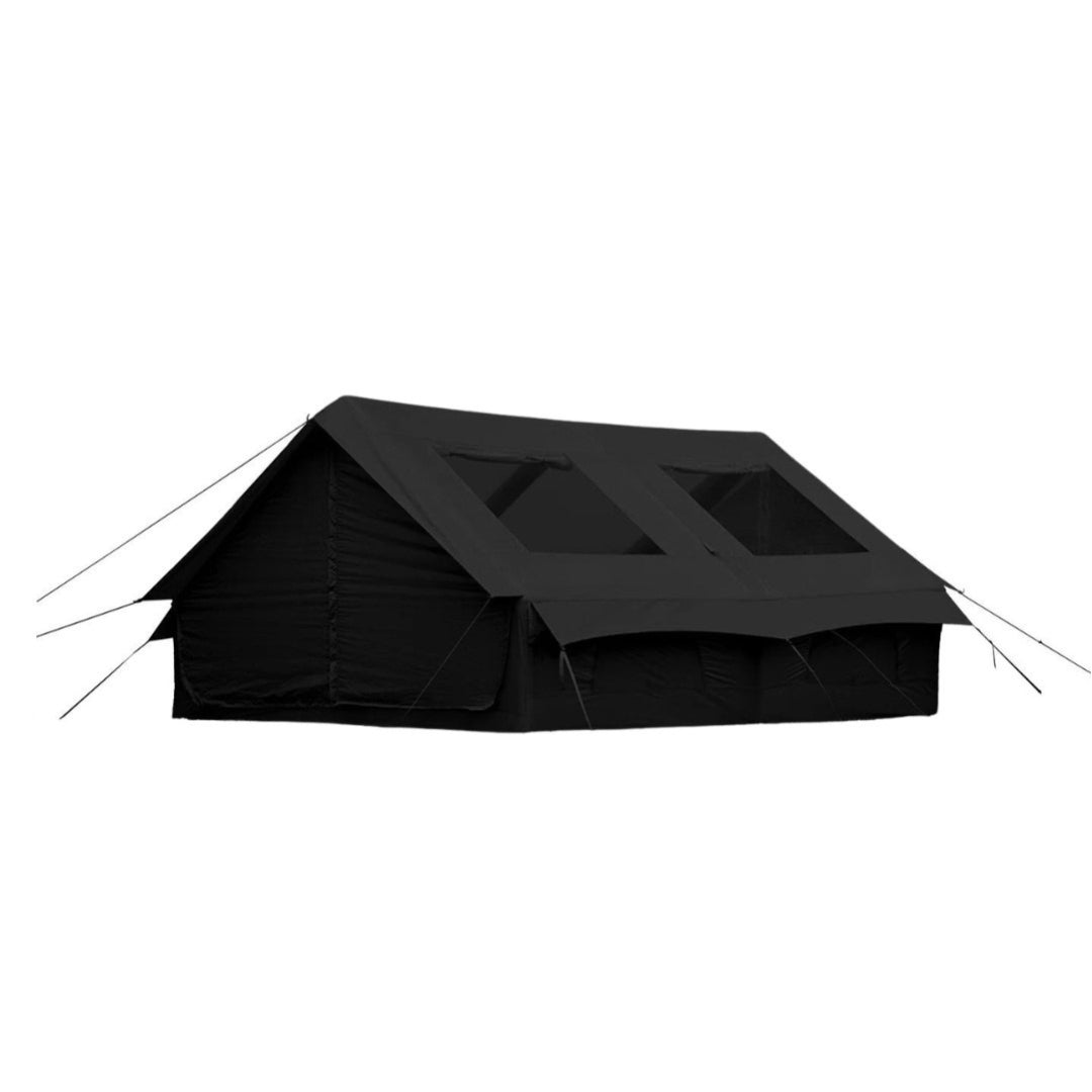 12m² Inflatable Camping Tent with Air Pump Storage Bags Outdoor Hiking Family Shelter Black 395 × 295 × 190cm