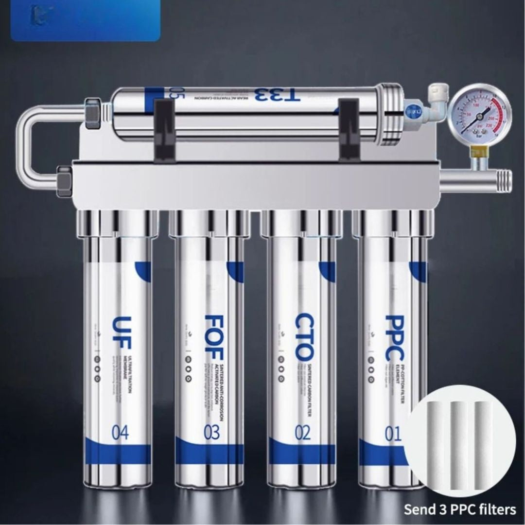 Water Purifier System 5 Stage Ultrafiltration Water Filter for Kitchen Direct Drinking Tap Water Purification 41x34cm