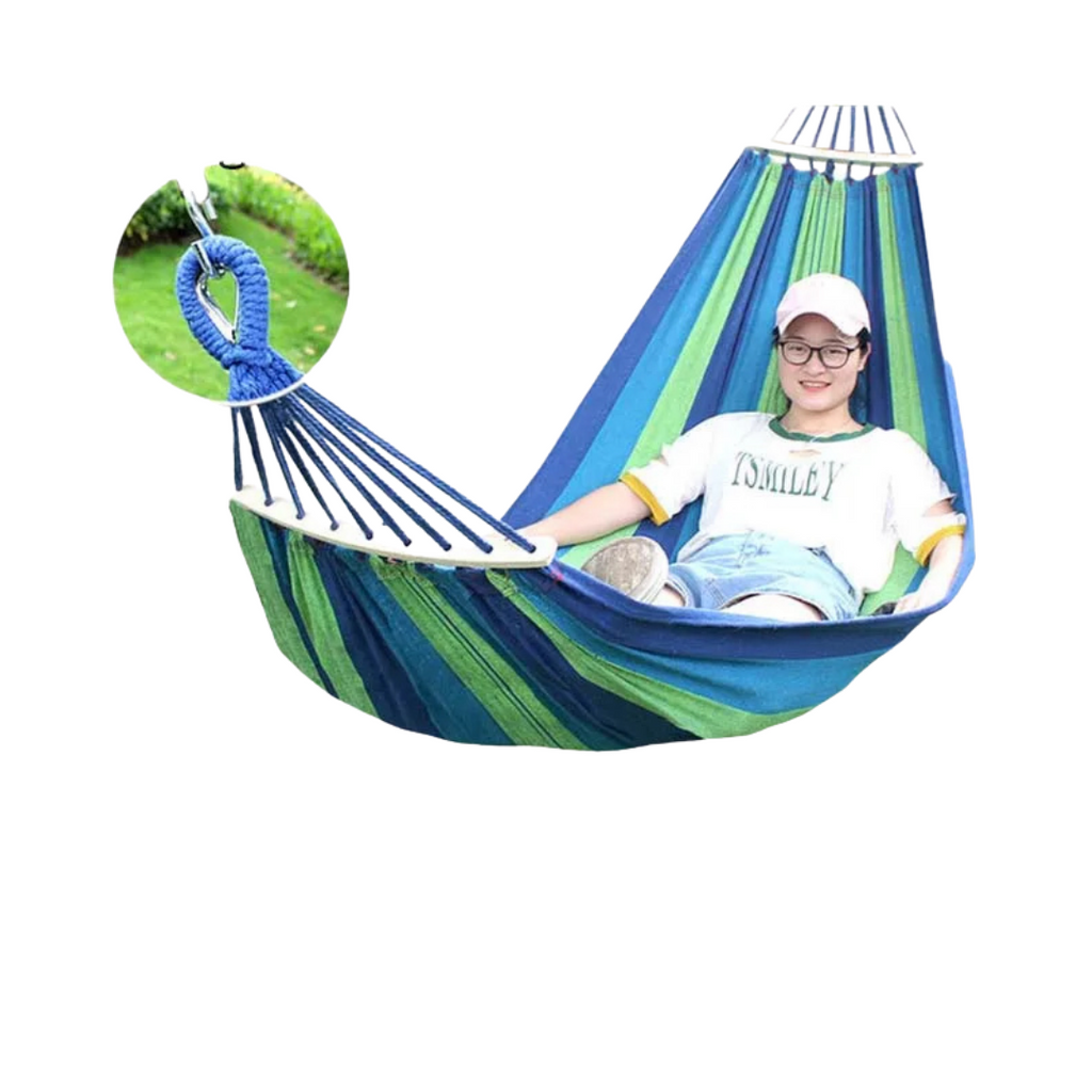 Outdoor Canvas Camping Hammock Single 200 x 100 cm with Carry Bag