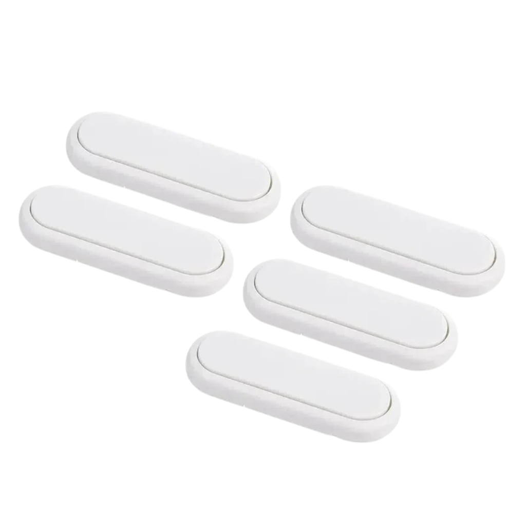 5pcs Baby Safety Cabinet Locks Invisible Drawer Door Protection Anti Pinch Hand Child Proof Wardrobe Lock White 9×3.5cm