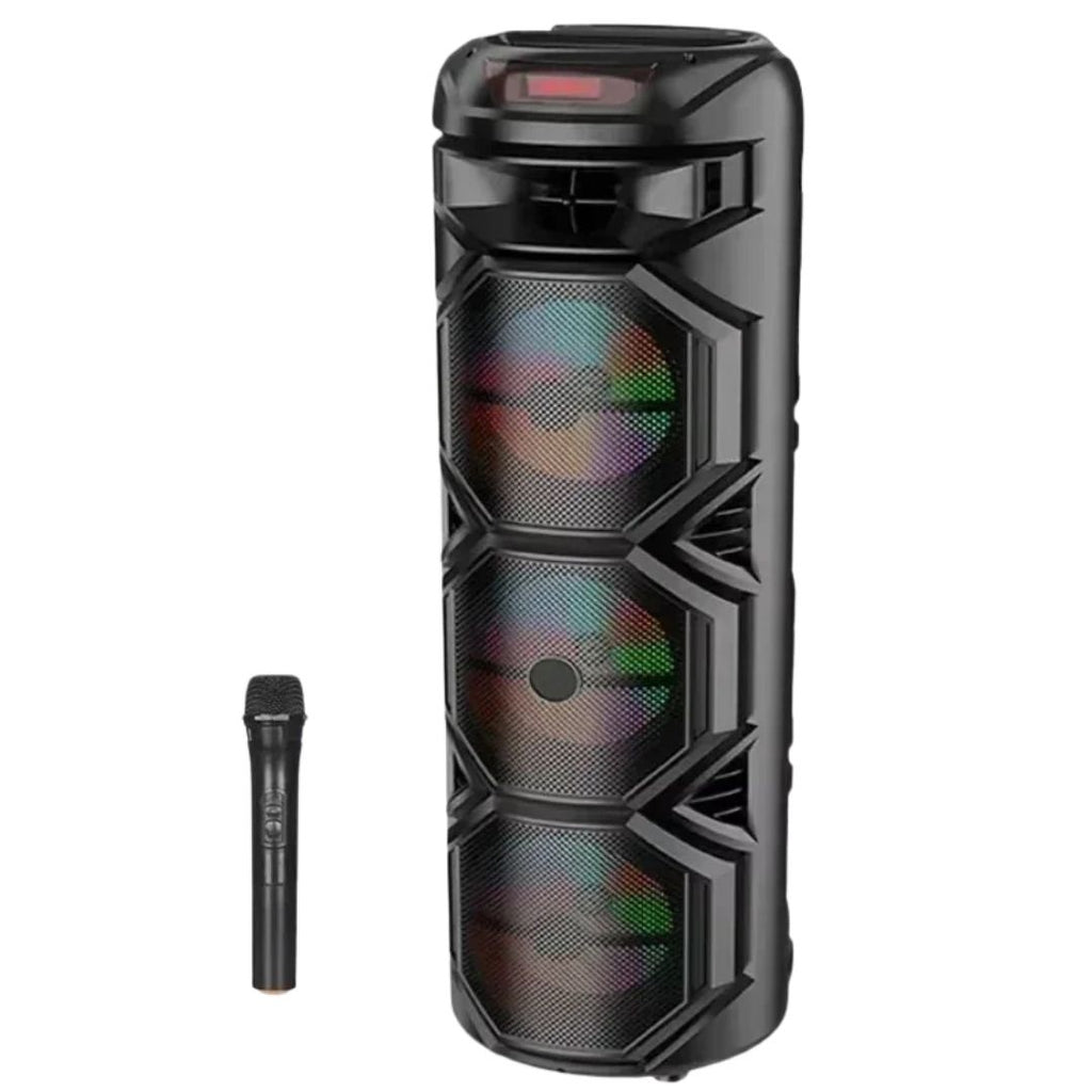 Bluetooth Party Speaker 40W Wireless Karaoke Sound System with LED Lights and Three Drivers