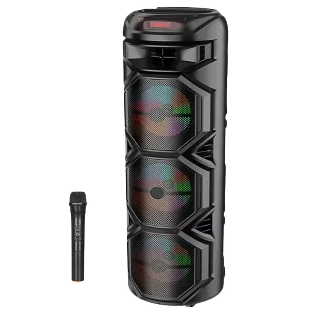 Bluetooth Party Speaker 40W Wireless Karaoke Sound System with LED Lights and Three Drivers