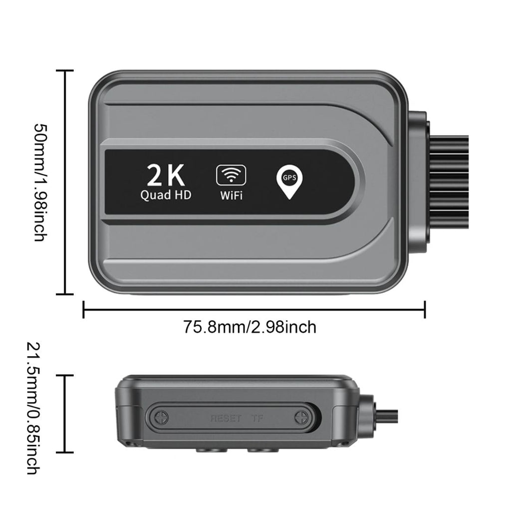 Dual 2K Motorcycle Dash Camera Front and Rear WiFi GPS Waterproof DVR with 256GB Memory Card