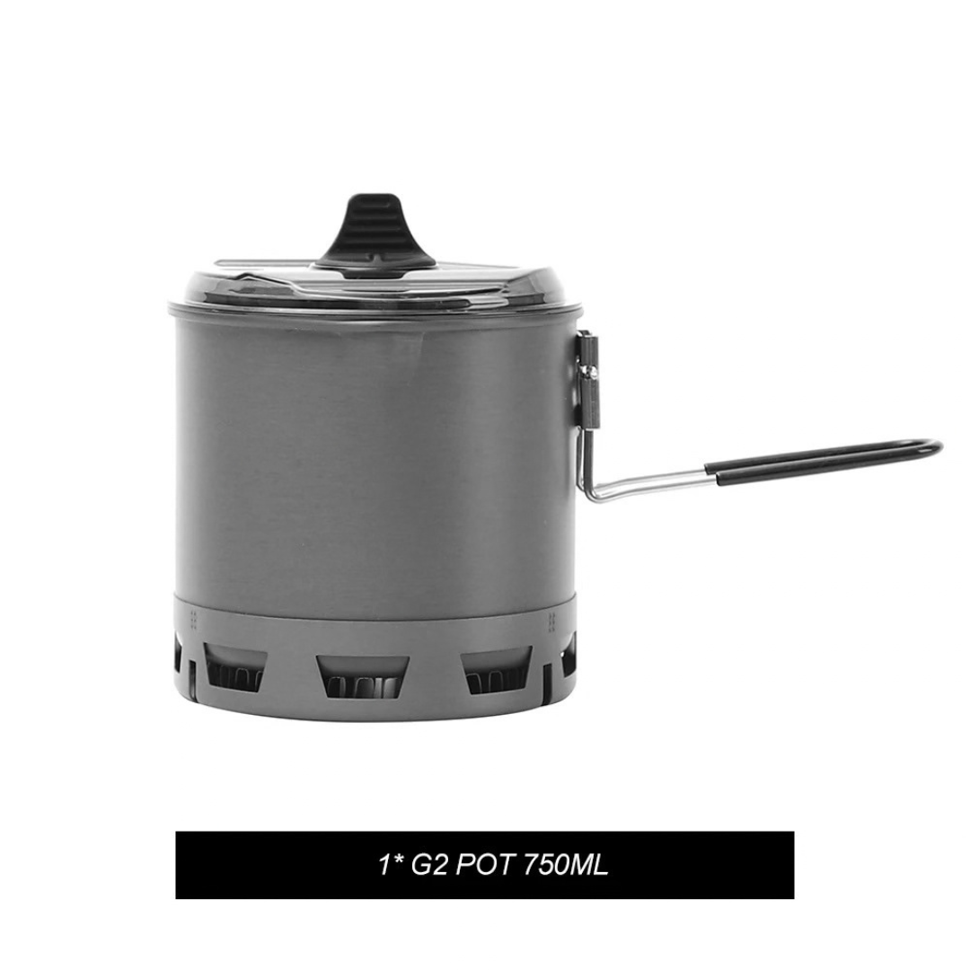 G2 Petrel Ultralight Camping Pot High Efficiency Heat Exchanger Cookware Hiking Travel Outdoor Cooking Pot 750ML