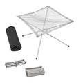 Portable Fire Pit Grill Foldable Stainless Steel Camping BBQ Rack Mesh Bonfire Stand 56x56x43cm