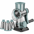 3-in-1 Rotary Cheese Grater Manual Vegetable Slicer Nut Grinder Multifunctional Kitchen Tool Clear 7.6×10.8×23.5cm