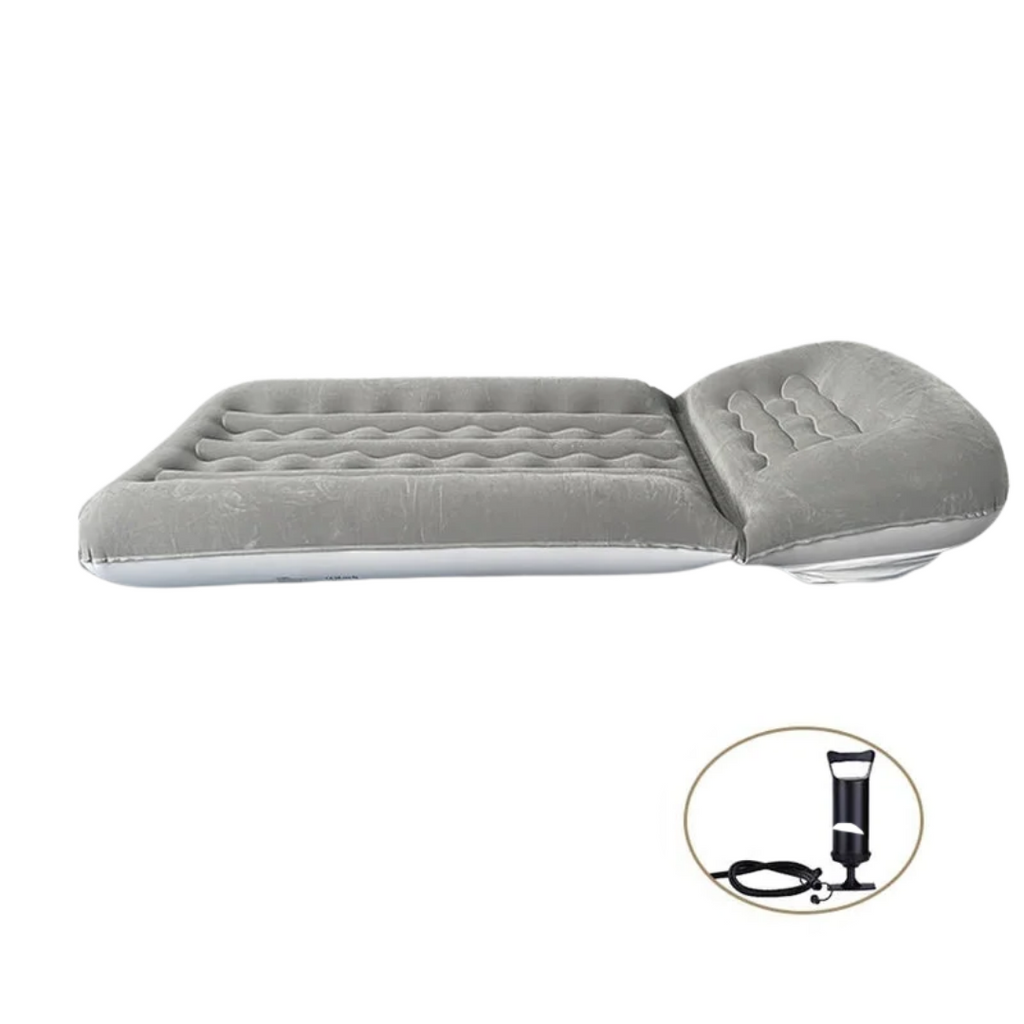 Foldable Inflatable Air Mattress Adjustable Sofa Bed in Grey with Hand Pump
