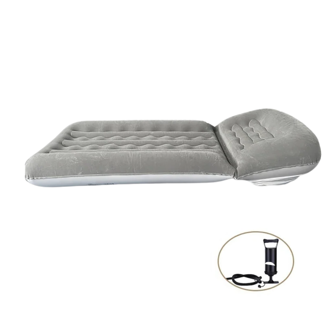 Foldable Inflatable Air Mattress Adjustable Sofa Bed in Grey with Hand Pump