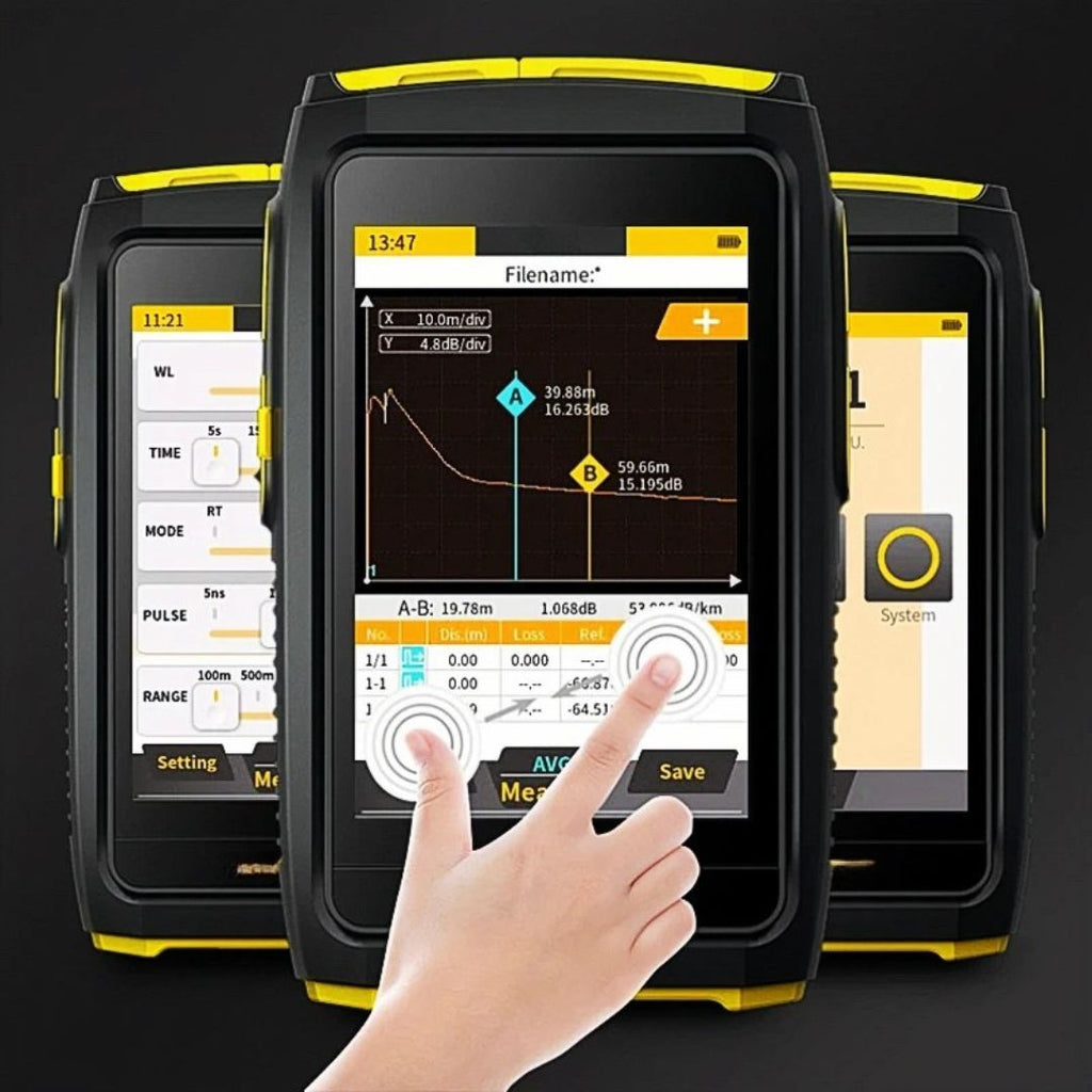 Mini OTDR Active Fiber Live Test 1550nm 20dB 80KM Fiber Reflectometer Touch Screen OPM VFL OLS Tester 11.7x7x3.3cm