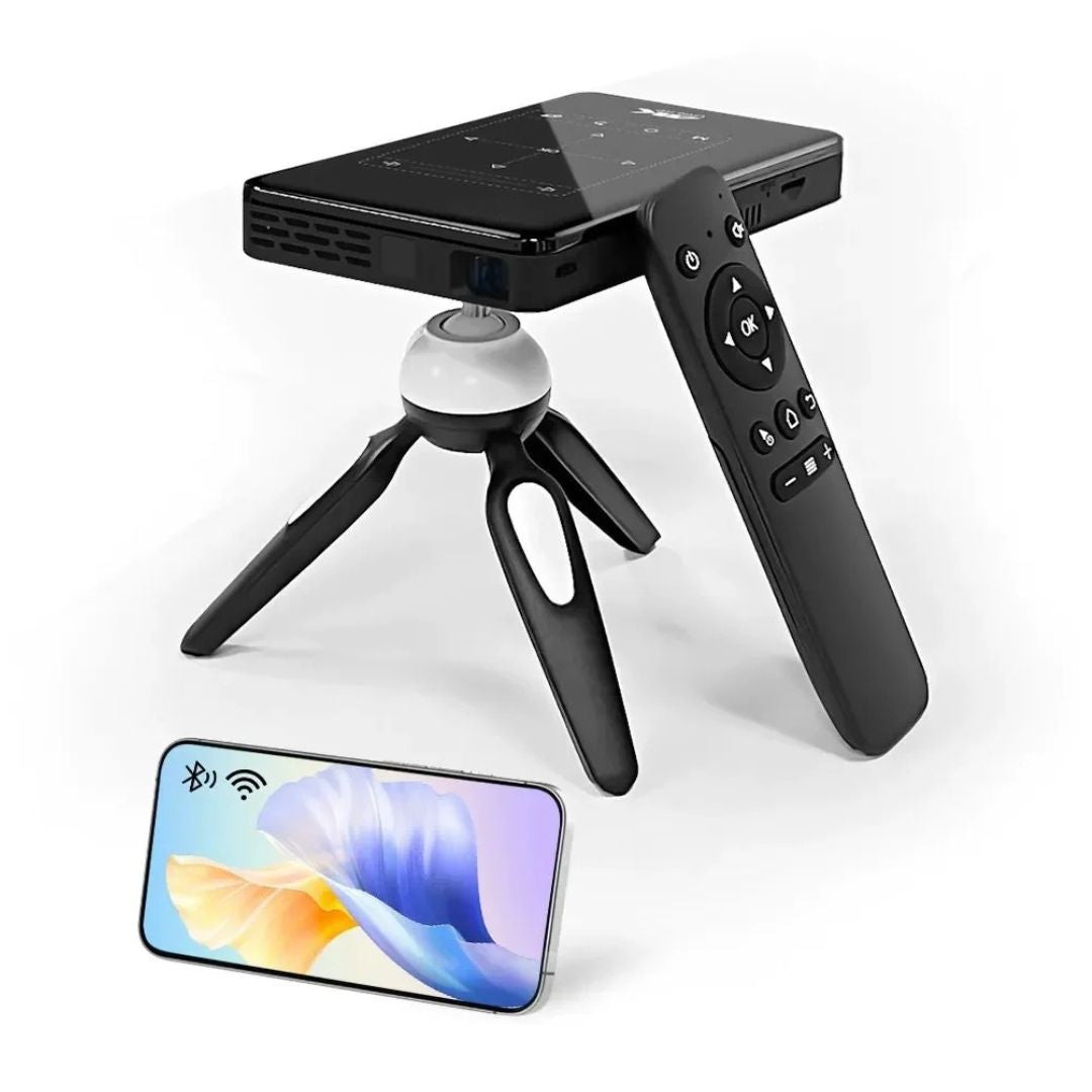 Mini Projector Android 9.0 2GB RAM 32GB Storage with 4K Decoding for Home Theatre P09-II Black