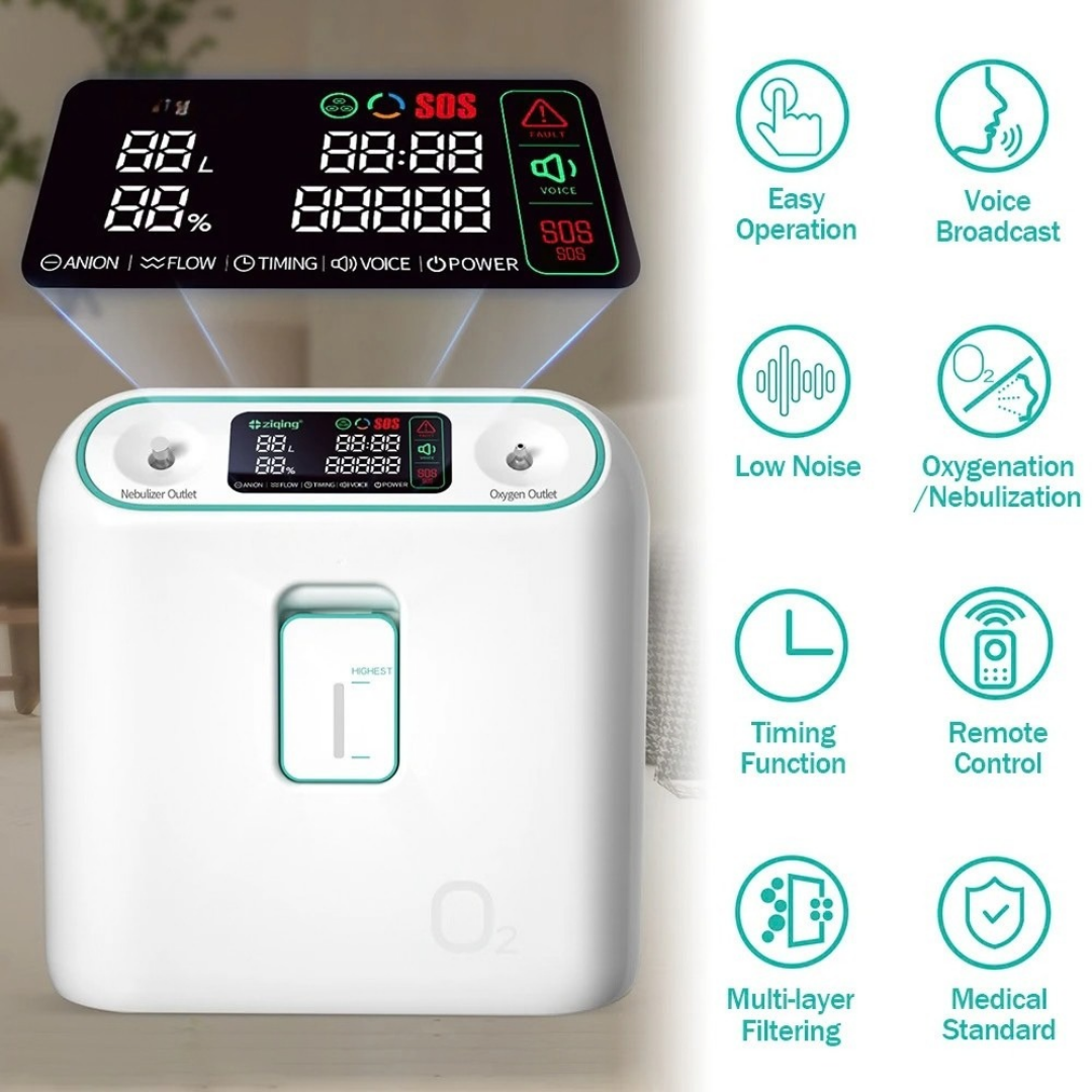 2-9L Adjustable Oxygen Concentrator 96% High Concentration 2-in-1 Home Care Oxygen Generator Nebulizer Machine AU Plug