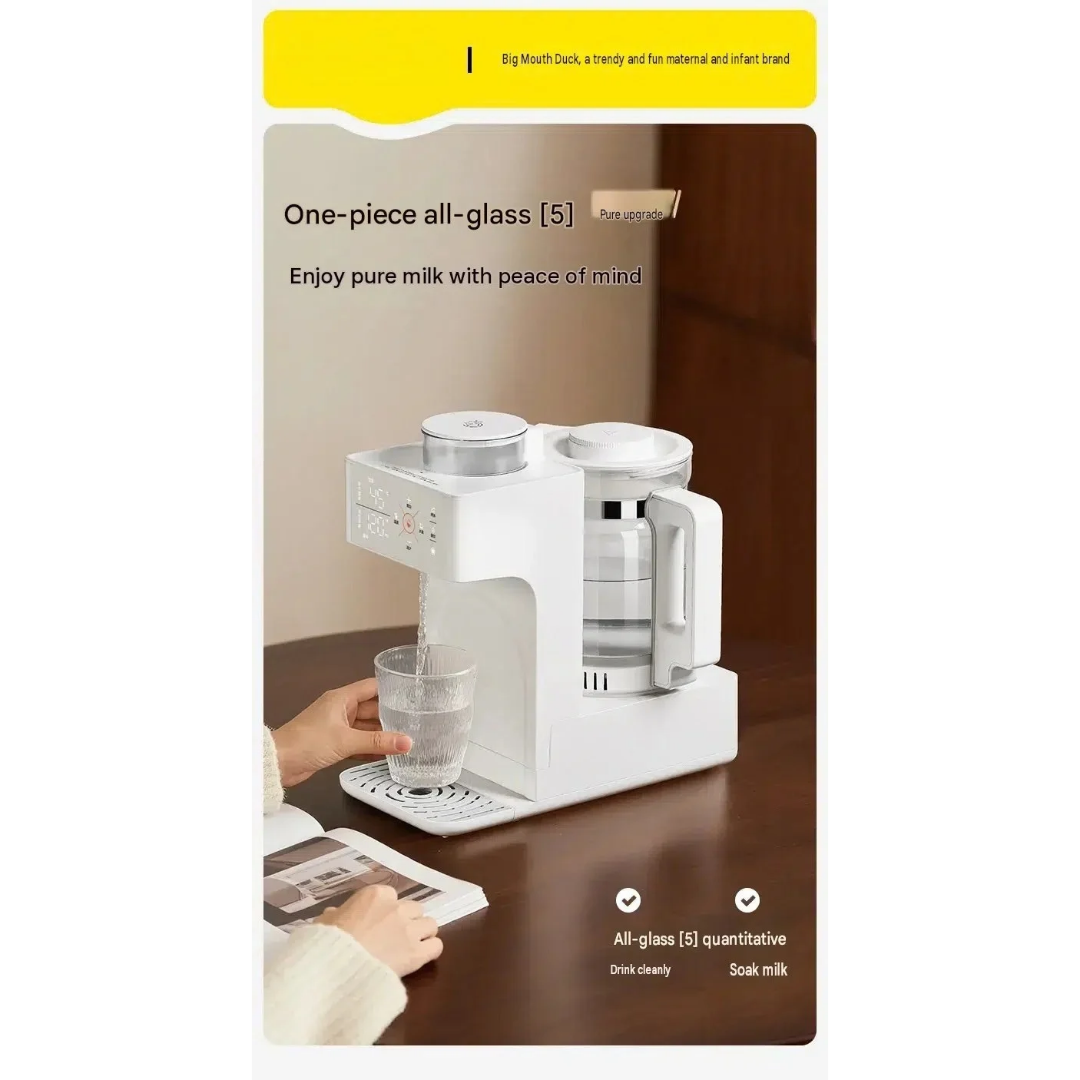 Full Glass Electric Kettle Constant Temperature Water Dispenser Milk Preparation Machine Quantitative Milk Mixer Cream 25×15.7×28cm