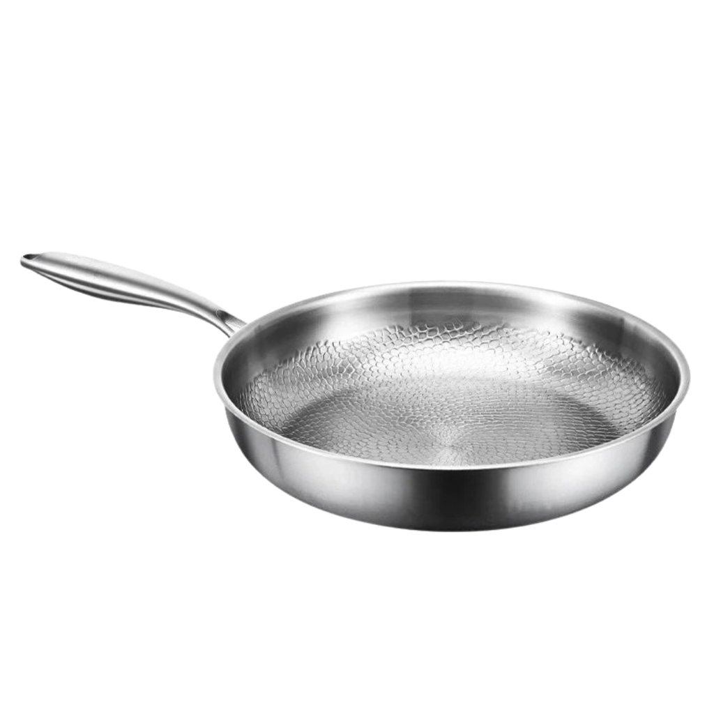 26cm Pure Titanium Frying Pan Non Stick Uncoated Fish Scale Hammer Pattern Titanium Alloy Cookware Kitchen Skillet