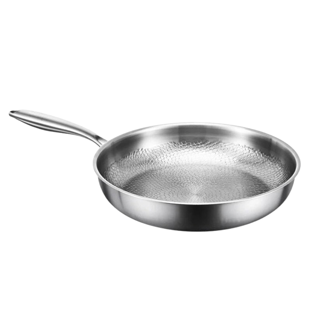 26cm Pure Titanium Frying Pan Non Stick Uncoated Fish Scale Hammer Pattern Titanium Alloy Cookware Kitchen Skillet