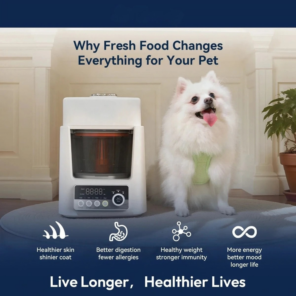 Smart Pet Food Maker Automatic Electric Pet Meal Cooker Fresh Healthy Food Preparation Machine White AU Plug