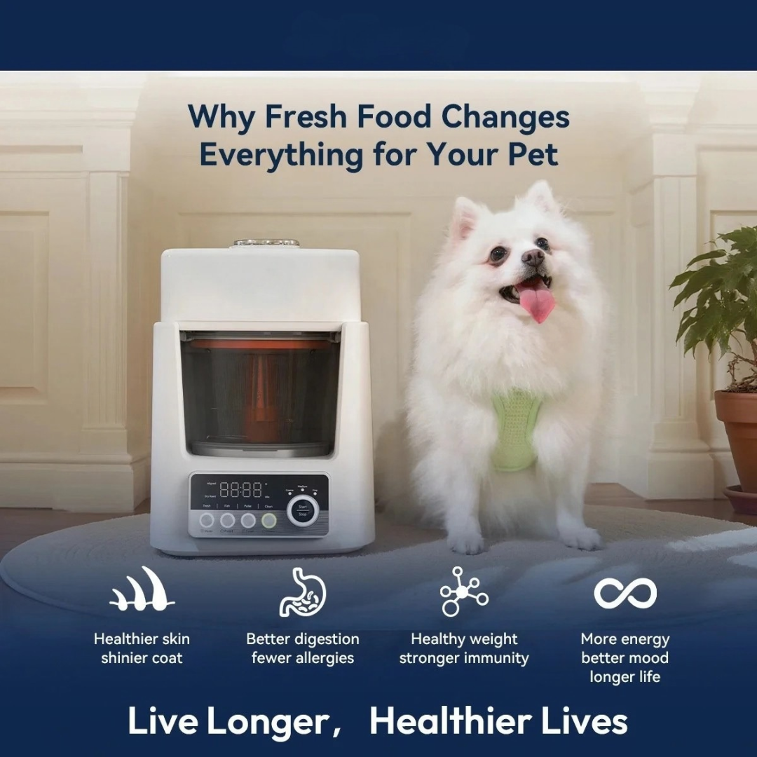 Smart Pet Food Maker Automatic Electric Pet Meal Cooker Fresh Healthy Food Preparation Machine White AU Plug