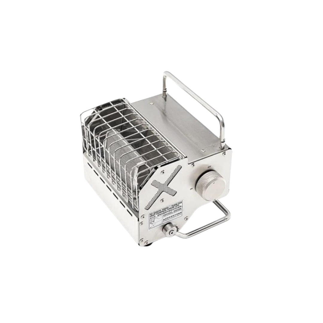 Portable Outdoor Gas Mini Heater Camping Fishing Stove Heater Car Travel Warmer Silver 24.5 × 20 × 18cm