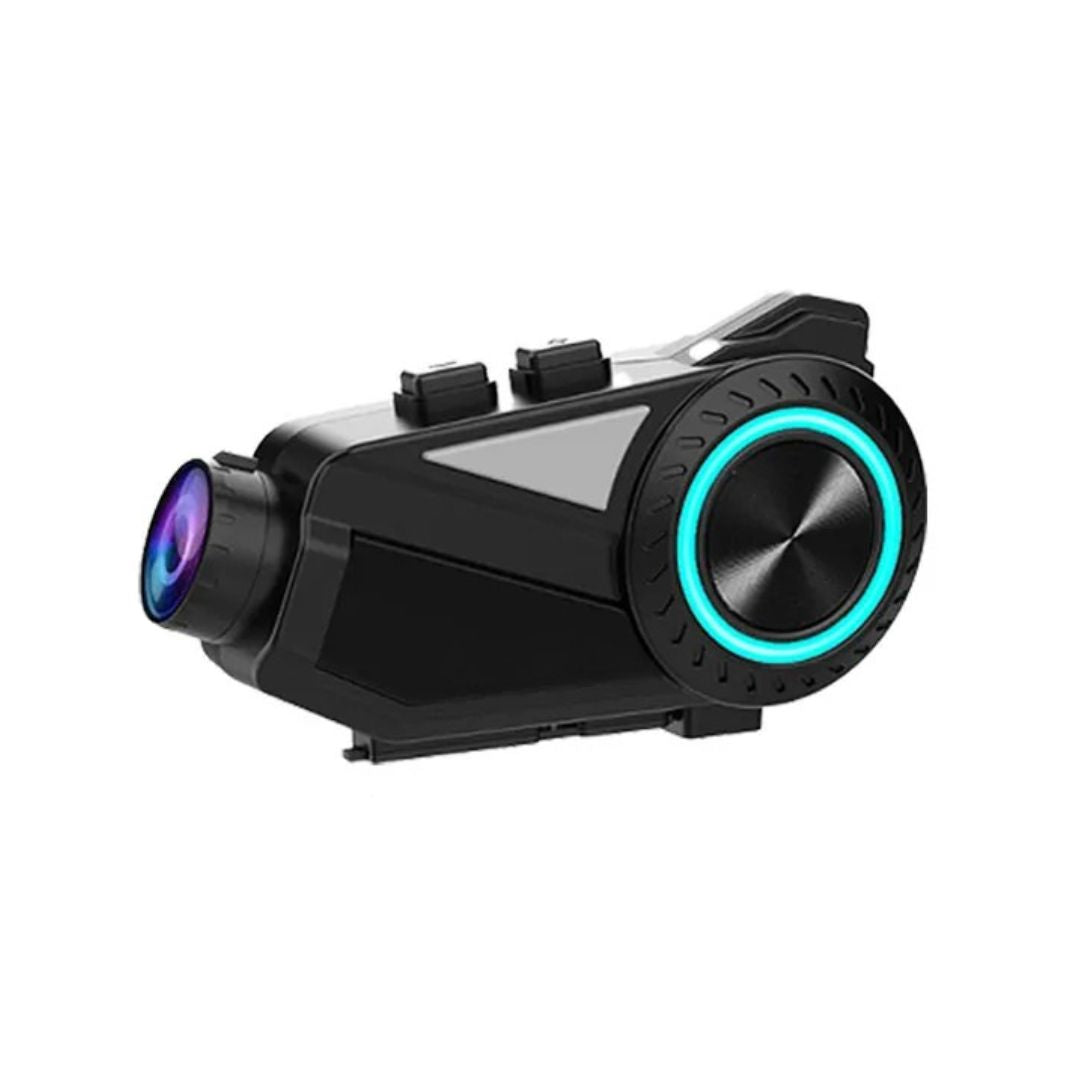 Motorcycle Helmet Intercom with 1440P WiFi Dash Camera Bluetooth Headset Music Sharing 64GB Single Rider Set
