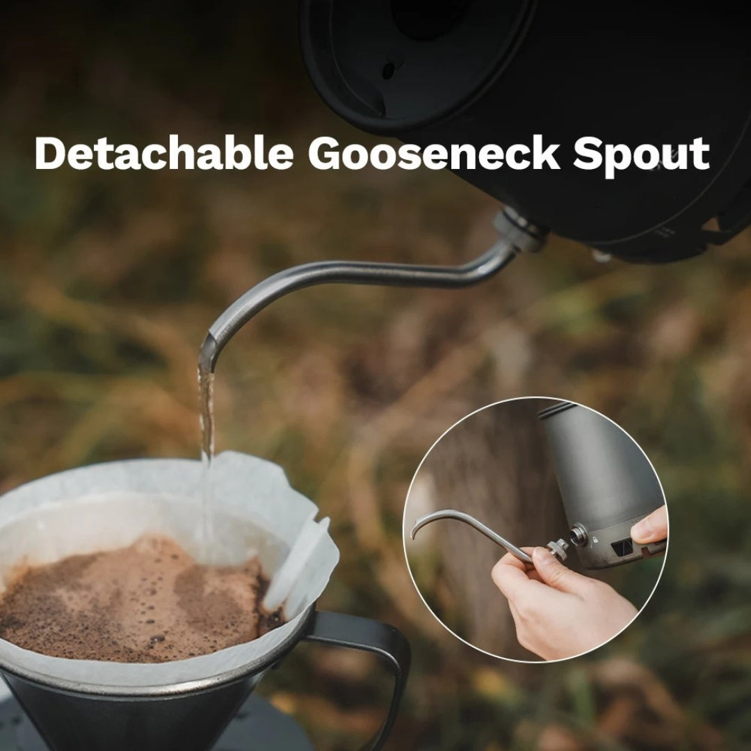 Petrel Pour Over Coffee Kettle Gooseneck Spout Portable Foldable HX Coffee Pot Detachable Handle 22.8 × 8.6 × 12cm