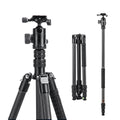 Carbon Fiber Travel Tripod 185cm Professional Camera Tripod with Ball Head and Detachable Monopod