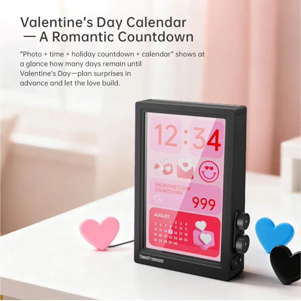 Digital Photo Frame 25.6cm Transparent WiFi Display 32GB with App Control for Home Office Desk Decor Black