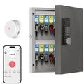 Key Lock Box 32 Key Wall Mounted Storage Cabinet with Bluetooth App Access PIN Code Unlocking and WiFi Gateway Black