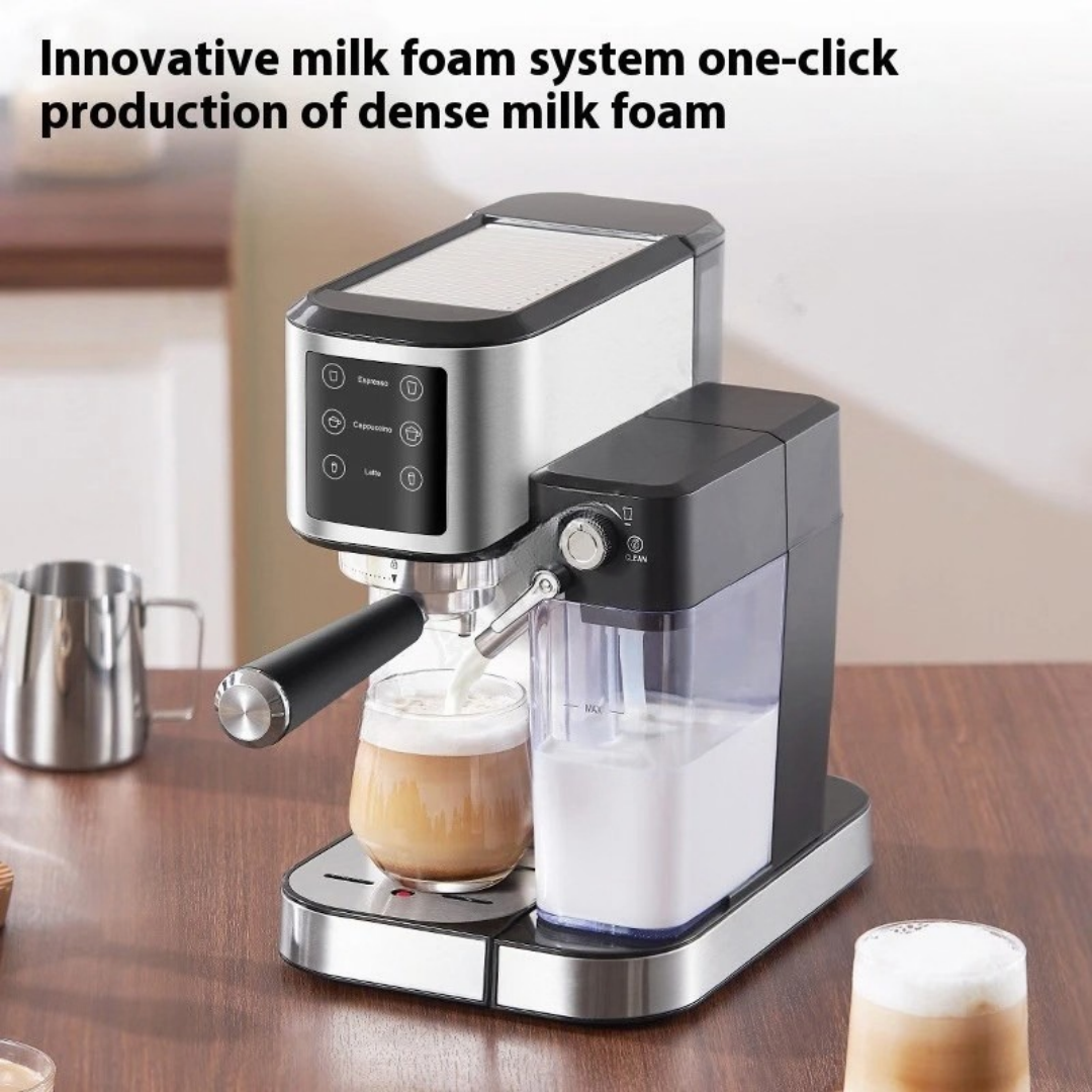 20 Bar Semi Automatic Espresso Coffee Machine Stainless Steel Electric Portable Household Coffee Maker 29×21×31cm
