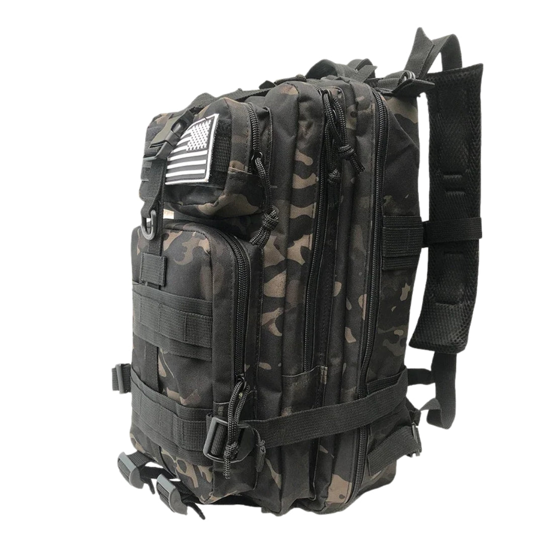 25L Waterproof Tactical Outdoor Backpack Nylon Hiking Camping Trekking Sports Fishing Hunting Rucksack Camo Black