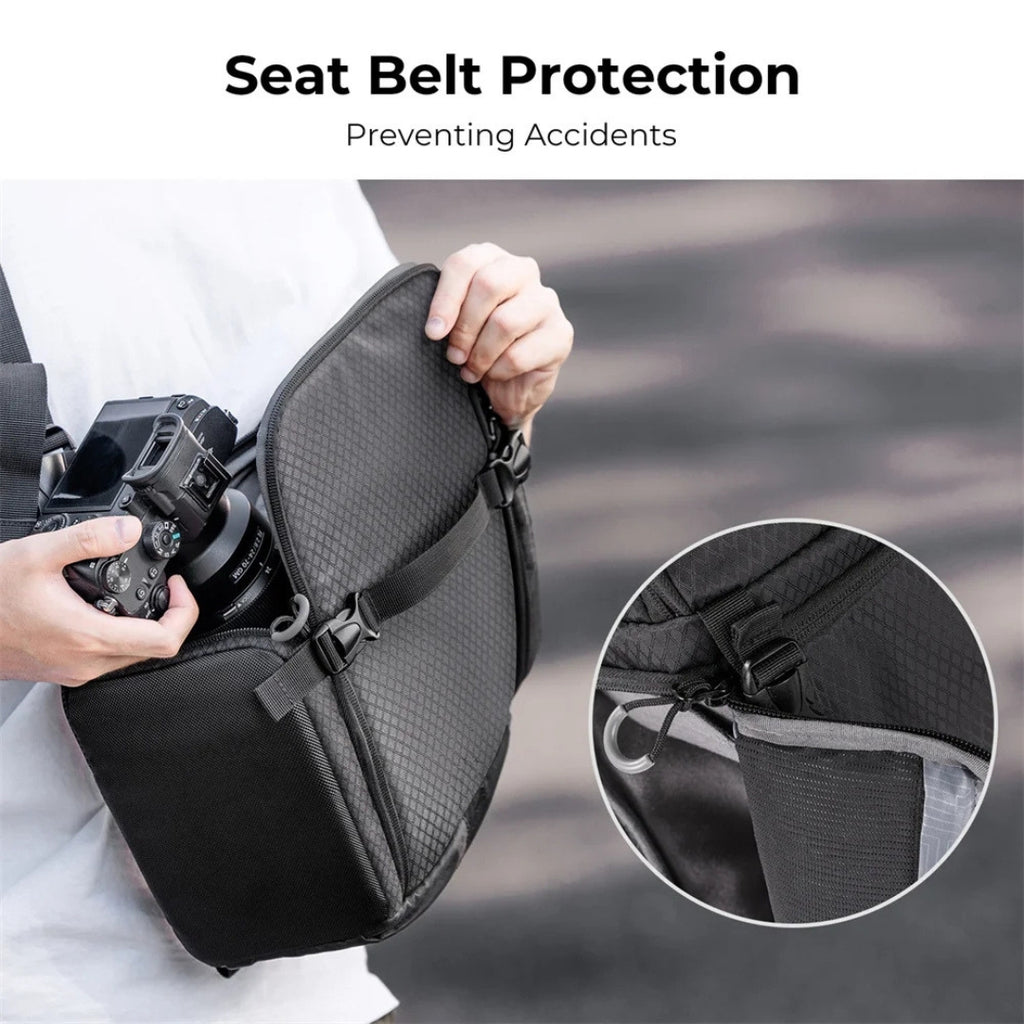 10L Waterproof Camera Bag Photography Backpack DSLR SLR Sling Case for Cameras Lenses Accessories Storage Black