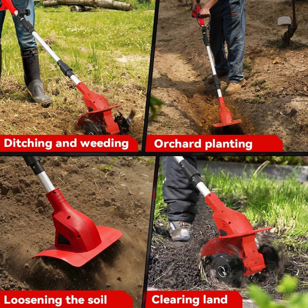 1600W Brushless Electric Rototiller Cultivator Cordless Garden Tiller Scarifier Tool Makita Battery 2 Batteries