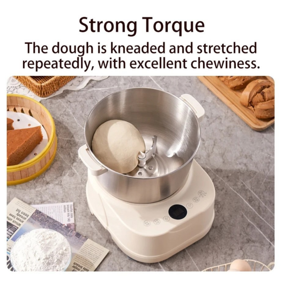 Electric Dough Mixer 250W DC Motor 7L Stainless Steel Bowl Timed Fermentation All-in-One Kitchen Mixer 34.5×32.5×36cm