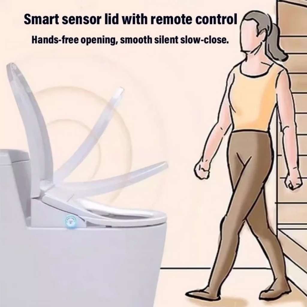 Smart Bidet Toilet Seat Instant Heating Remote Control Auto Opening Lid Heated Wash Seat Warm Air Dryer Toilet Cover AU 37×13×51cm