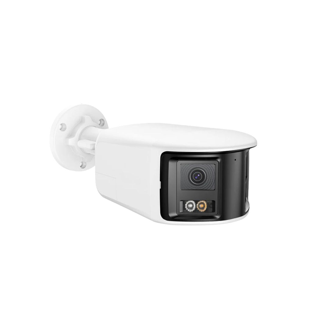 6MP Dual Lens Security Camera 180° Panorama IP67 CCTV Camera with Colour Night Vision Human and Vehicle Detection White
