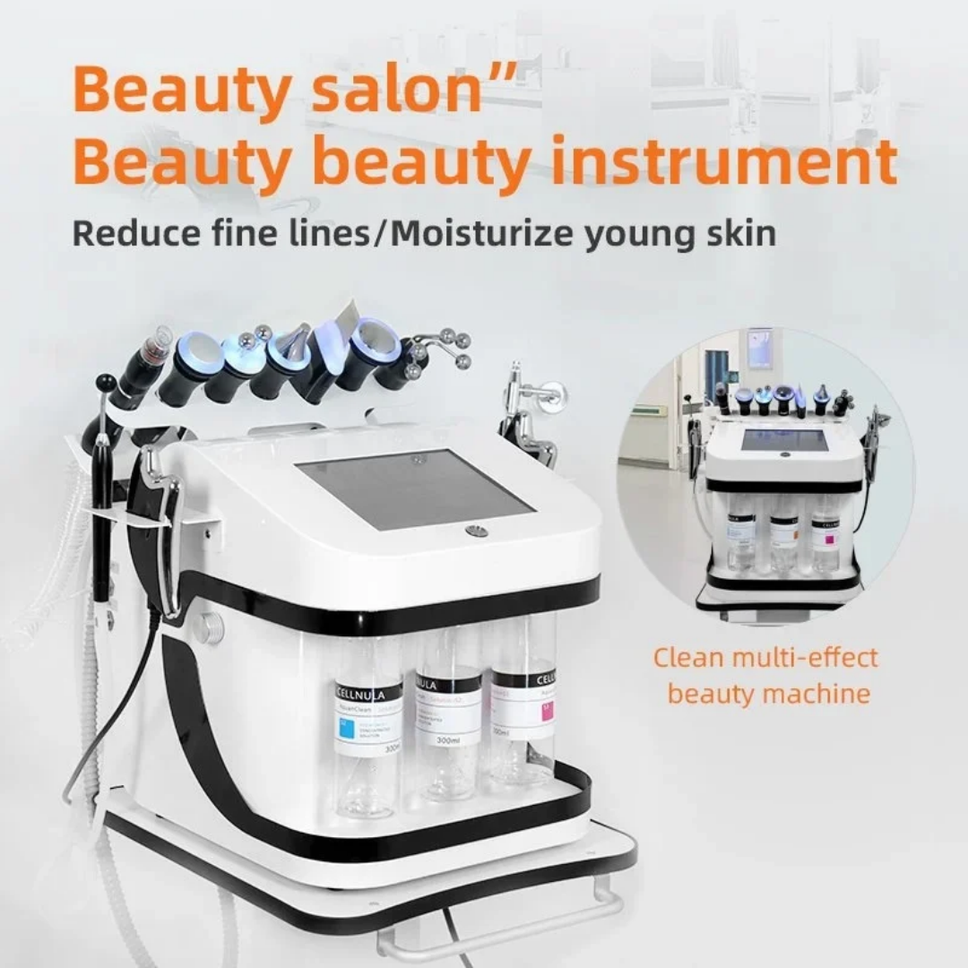 10-in-1 Dermabrasion Facial Machine Aqua Peeling Oxygen Bubble Skin Care Moisturizer Beauty Device White AU 110V