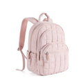 Quilted School Backpack for Girls Water Resistant Laptop Bookbag Casual College Daypack 39.6cm Laptop Pink 30 × 20 × 44cm