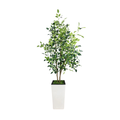Artificial Ficus Tree 182.9cm Realistic Leaves Indoor Outdoor Plant Decor for Home Office Living Room Decoration White