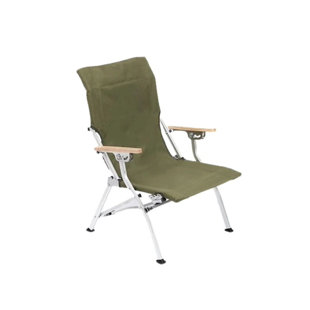 3 Position Reclining Folding Camping Chair Aluminium Outdoor Armchair Portable Garden Chair Green 54 × 56.5 × 88cm
