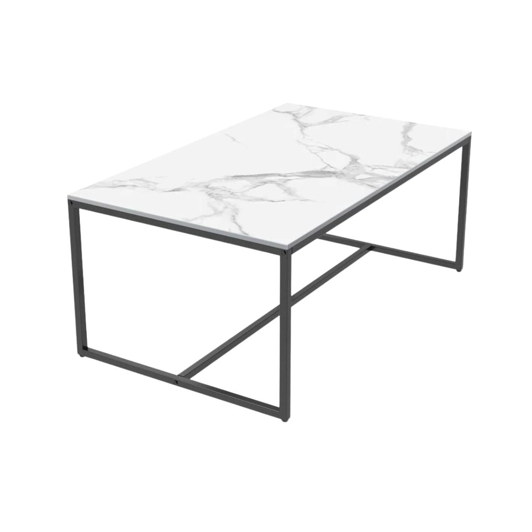 Rectangle Coffee Table 100x60x43cm White Marble Top Living Room Sofa Side Table Modern Center Table
