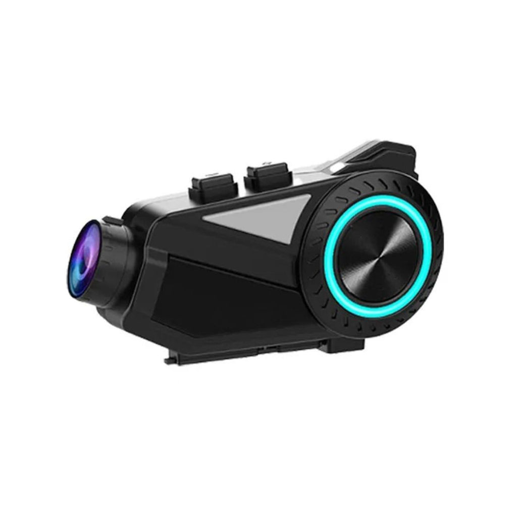 Motorcycle Helmet Intercom with 1440P WiFi Dash Camera Bluetooth Headset Music Sharing Single Rider Set