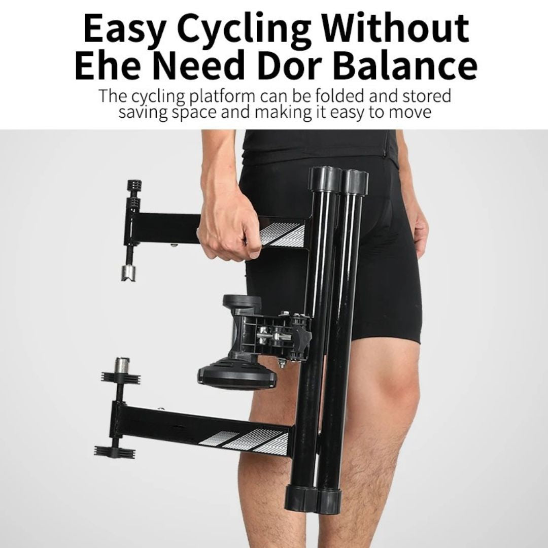 Indoor Bike Trainer Roller 61x183cm Foldable Cycling Platform for MTB Road Bikes Home Fitness Black
