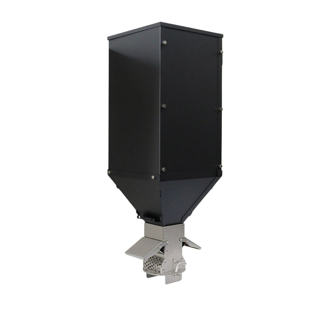 Pellet Hopper Gravity Feed Fuel Storage Bin Stainless Steel 16L for Pellet Stove Burner Black 21.1 x 20.2 x 62cm
