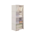 5 Layer Portable Clothes Storage Rack Wardrobe Organizer Cabinet Dustproof Closet with Curtains Multifunctional White
