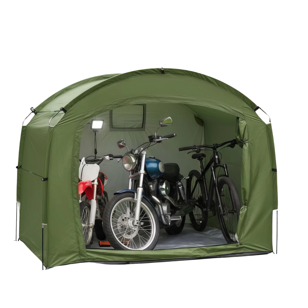 Outdoor Bike Shelter Tent 200x80x165 cm Portable Canopy with Thickened Oxford Cloth Green