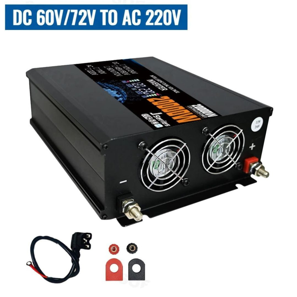 20000W Smart Power Inverter DC 12V to AC 220V Dual Input Solar Camping Inverter for Home 26.4x20x8.2cm