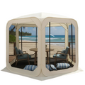 UV Protective Pop-Up Screen Tent Sunshade 360x360x230cm Beige with Storage Bag