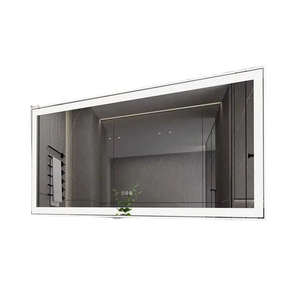 LED Bathroom Mirror Round Touch Screen Waterproof Anti Fog Vanity Mirror Wall Mounted for Wash Basin Shower Grooming 160x80cm