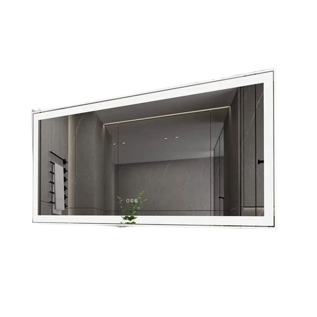 LED Bathroom Mirror Round Touch Screen Waterproof Anti Fog Vanity Mirror Wall Mounted for Wash Basin Shower Grooming 160x80cm