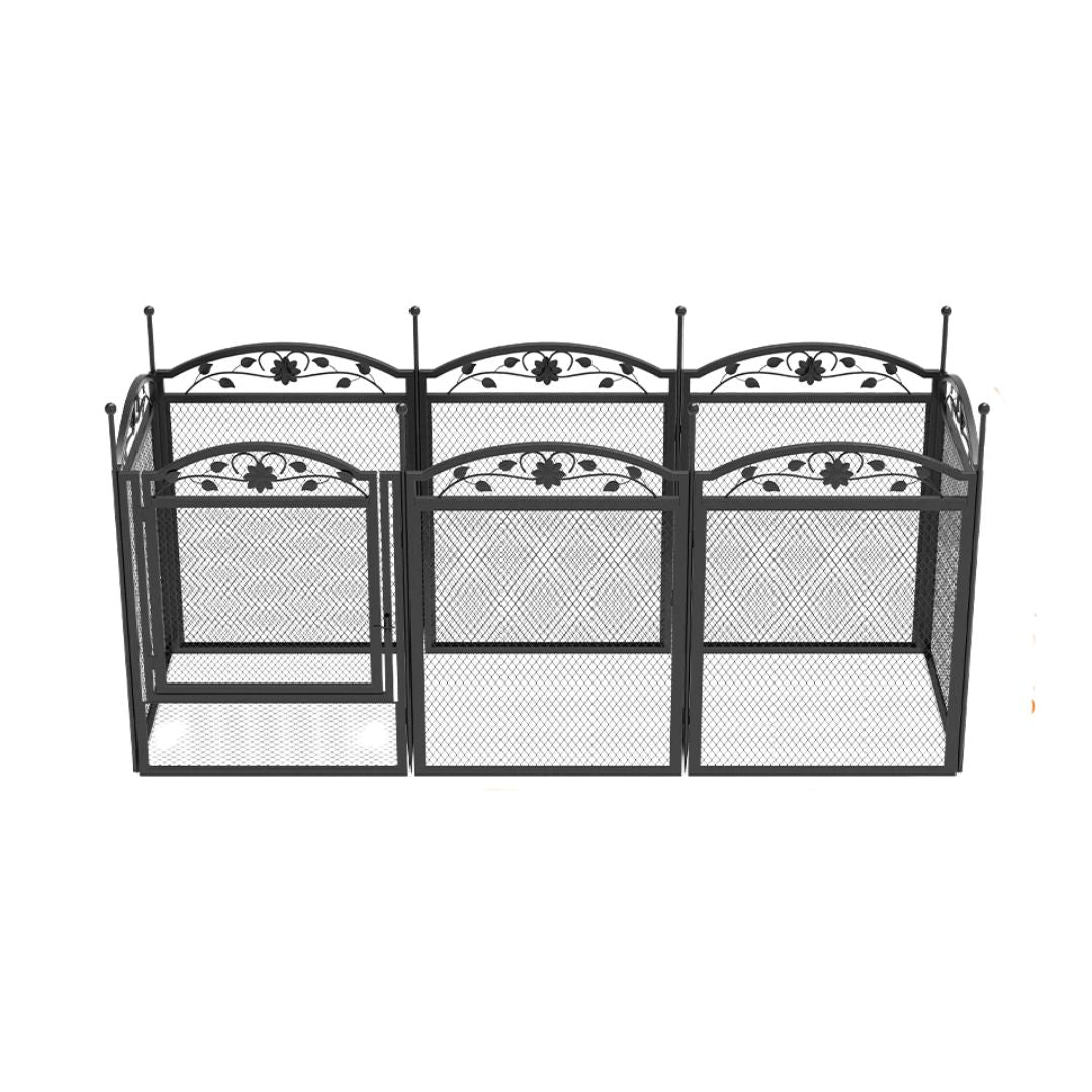 Heavy Duty Dog Playpen 8 Panel 126x126x88cm Metal Fence with Waterproof Pad Indoor Outdoor Puppy Enclosure