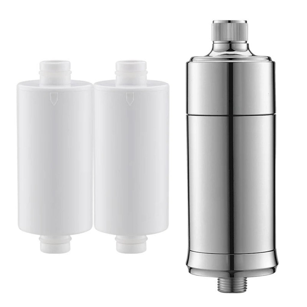 Shower Water Filter Reduces Chlorine Heavy Metal Sediment Bathroom Water Purifier Filter Set Skin Hair Care 17.9 × 6 × 6cm
