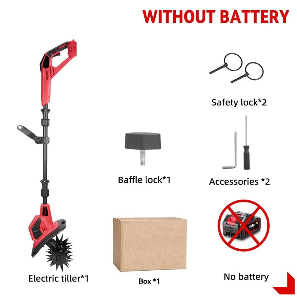 Electric Garden Tiller Cultivator Soil Turning Tool Cordless Grass Trimmer Compatible Makita Battery No Battery